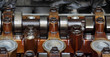 Automotive, car engine head, camshaft closeup