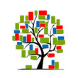 Vektor: Abstract tree with colorful bricks for your design Abstract tree with colorful bricks for your design