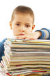 boy carrying books