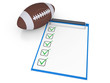 Checklist and football ball