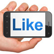 Social network concept: Like on smartphone