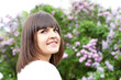 woman in the lilac park