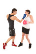 Boxing man and woman