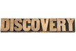 discovery word in wood type