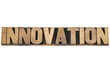 Photo: innovation word in wood type innovation word in wood type