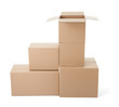 cardboard box package moving transportation delivery stack