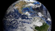Costa Rica flag on pole on earth globe animation