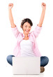 Photo: Successful woman with a laptop Successful woman with a laptop