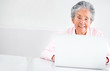 Old woman using a computer
