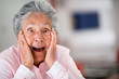 Surprised elder woman