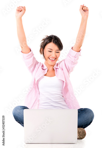 Photo: Successful woman with a laptop Successful woman with a laptop