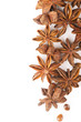Whole Star Anise isolated on white background with shadow