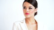 Video: Cute Business Woman Posing Over White Wall Cute Business Woman Posing Over White Wall