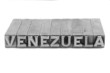Venezuela sign, antique metal letter type
