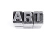 Art sign, antique metal letter type