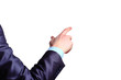 The businessman, a gesture, a finger.