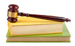 Photo: Wooden brown gavel on books Wooden brown gavel on books