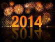 2014 year celebration with fireworks