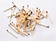 canvas print picture - pile of matches on the grey background