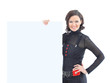 Beatiful business woman . Isolated on a white
