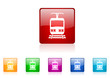 train vector glossy icon set