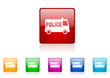police vector glossy web icon set