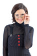 Beatiful business woman . Isolated on a white