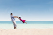 Father and daughter happy time at beach
