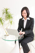 beautiful asian businesswoman in the cafe
