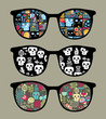 Vector: Retro sunglasses with reflection in it. Retro sunglasses with reflection in it.