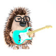 Cute hedgehog plays the blues