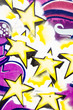 Colorful graffiti, abstract grunge grafiti background over textu