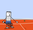 Personnage qui joue au tennis