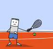 Personnage qui joue au tennis