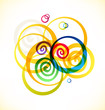 Bouquet of multicolor rings and spirals