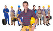 Portrait of happy industrial workers