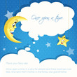 Card with moon and stars background for your tales