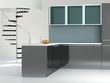 Interior of modern kitchen.
