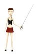3d render of cartoon character with rapier