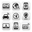 GPS, navigation travel vector buttons set