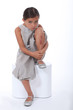 Foto: portrait of little girl with injury portrait of little girl with injury