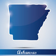 shiny icon in form of Arkansas state, USA