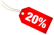 Label "20%" Red
