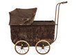 Photo: Nineteenth Century baby pram isolated on white Nineteenth Century baby pram isolated on white