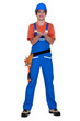 Tradesman holding his palms up