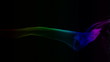 HD colored smoke curves, black background
