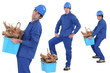 construction worker carrying recyclable material