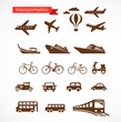 transportation icons set