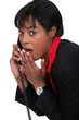 Foto: Businesswoman with look of surprise on her face Businesswoman with look of surprise on her face