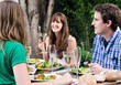 Outdoor party with group of friends